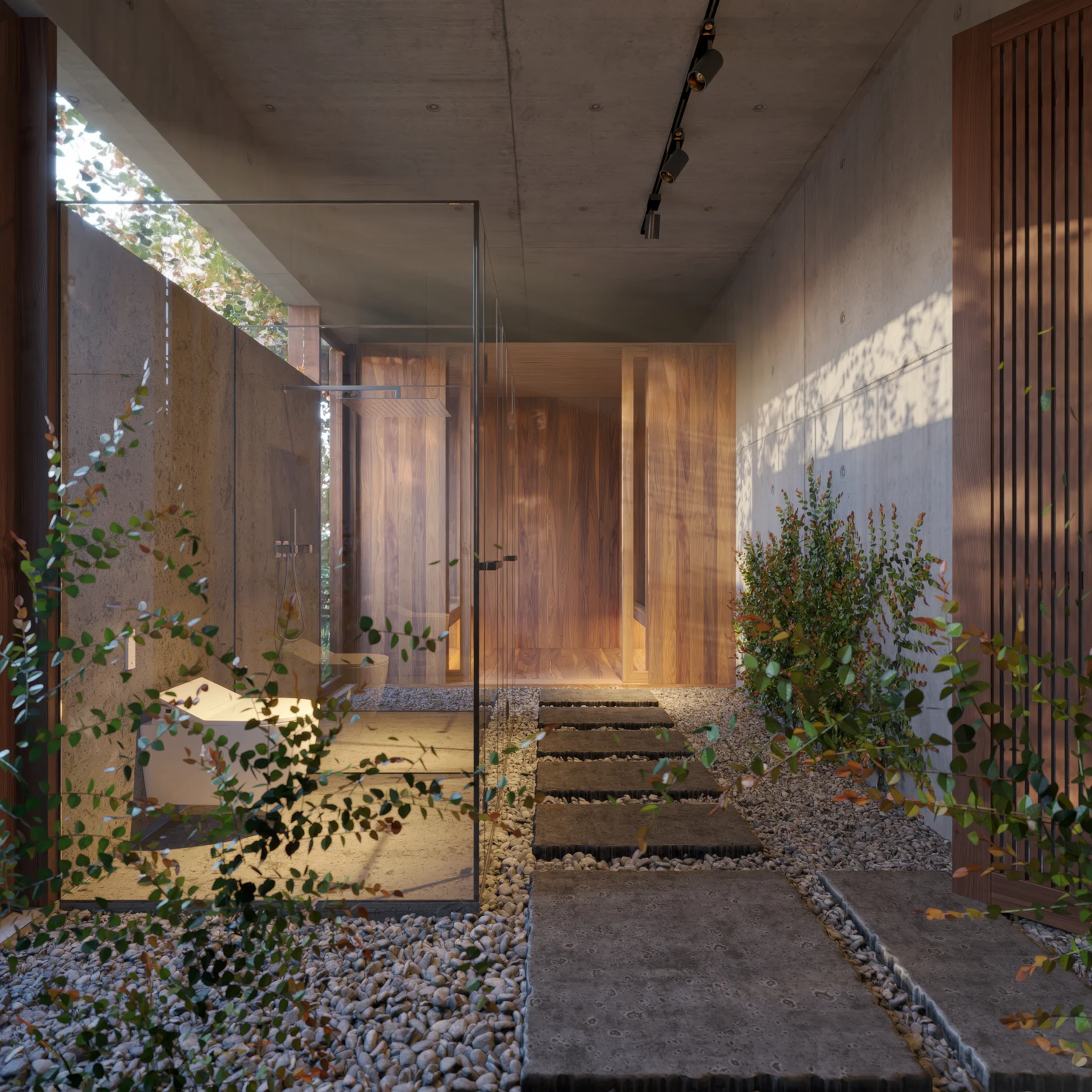 Khu spa riêng tư trong dinh thự